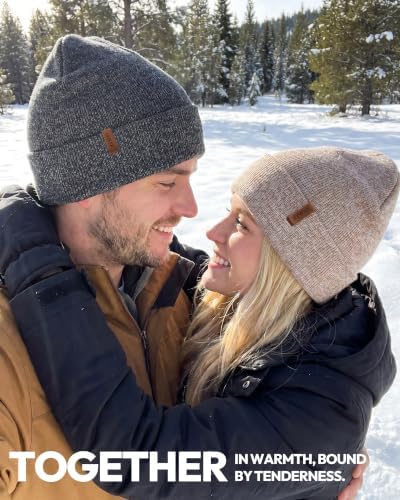 Beanie for Men Women, Winter Double Layer Warm Hat Skull Cap - color: Mixed Beige+mixed Gray+mixed Black