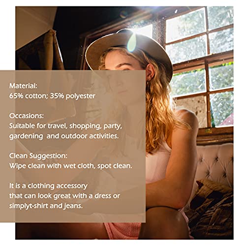 Lisianthus Women Classic Felt Fedora Wide Brim Hat with Belt Buckle - color: Q Black Belt-black