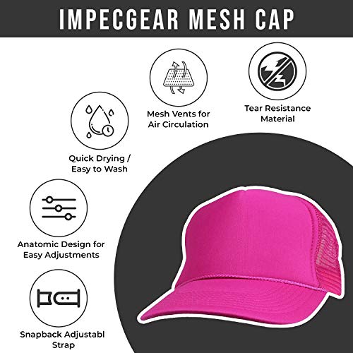 2 Packs Baseball Caps Blank Trucker Hats Summer Mesh Cap (2 FOR Price of 1) - color: Hot Pink