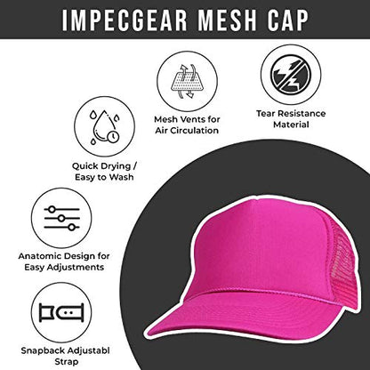 2 Packs Baseball Caps Blank Trucker Hats Summer Mesh Cap (2 FOR Price of 1) - color: Hot Pink