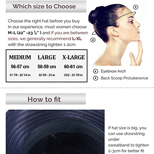 Ruphedy Women Derby Church Dress Bucket Hat Fascinators Tea Party Wedding Hat - color: Sd702-navy