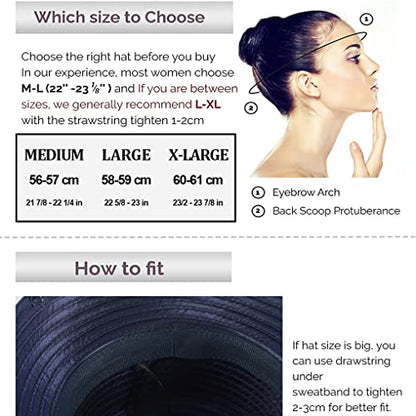 Ruphedy Women Derby Church Dress Bucket Hat Fascinators Tea Party Wedding Hat - color: Sd702-navy