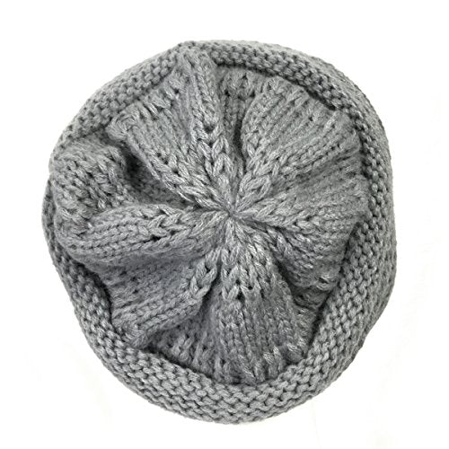 allydrew Winter Thick Knit Beanie Slouchy Beanie for Men & Women - color: Light Grey