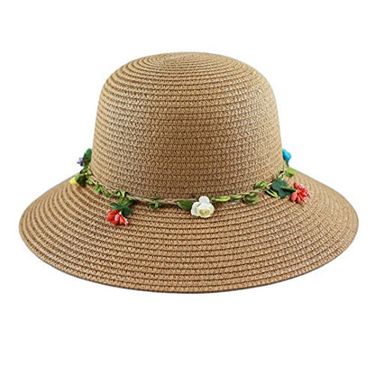 The Hat Depot Womens Floppy Summer Sun Beach Wide Brim Straw Hat - color: Fh11