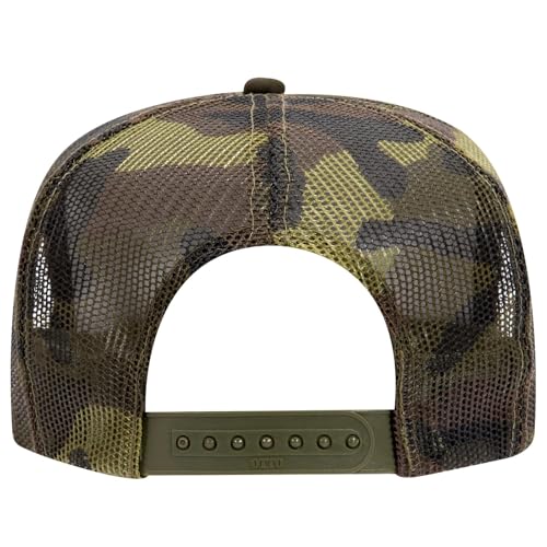 OTTO Cap Camouflage High Crown Trucker Hat Snapback Mesh Back Structured Foam Front Streetwear Style Hat | Bulk Packs - color: 016cpb