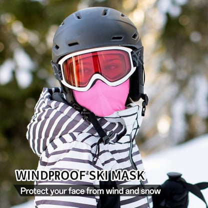 Balaclava Ski Mask, Sun Protection Breathable Face Cover Men Women - color: Pink