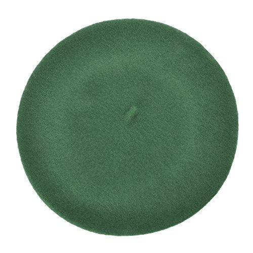 ZLYC Wool French Beret Hat Solid Color Classic Artist Cap for Women - color: Green