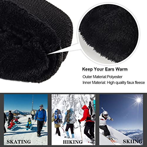 Ruphedy Mens Beanie with Brim Winter Hat Knitted Thick Fleece Visor Beanie - color: B323-claret