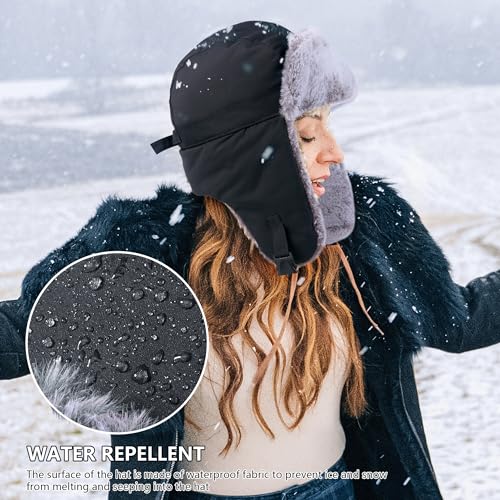 GADIEMKENSD Winter Trapper Hat with Ear Flap Chin Strap and Windproof Mask - color: Camel, size: 6 3/4-7 1/4