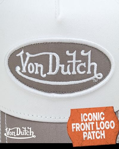 Von Dutch Unisex Trucker Hat, Colorblock, Mesh Back, Curved Bill, Snapback - color: Light Grey