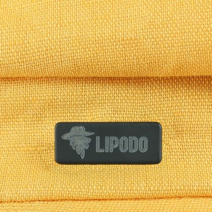 Lipodo Classic Baker Boy Cap Made in Italy Linen Cotton Ladies Elastic Band Spring Summer - color: Yellow