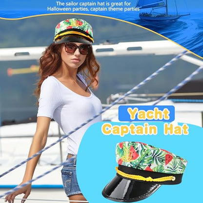 8 Pieces Captain Hats Adjustable White Sailors Navy Marine Admiral Caps for Yacht Theme Party Costume Accessory - color: Style 10
