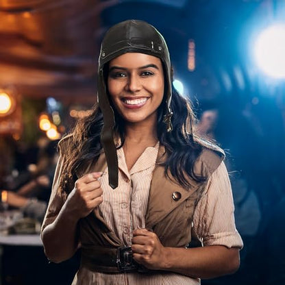 Aviator Hat and Goggles | Aviator Pilot Costume Accessories | Retro Pilots Hat - style: Aviator Hat Only