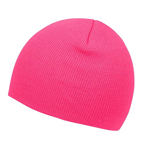 TOP HEADWEAR Cuffless Beanie for Men Women, Unisex Short Beanies Skull Cap - color: Hot Pink