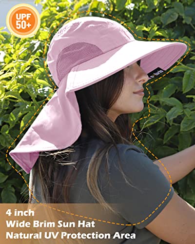 Tirrina Women's Sun Hat Wide Brim, UV Protection Sun Hats for Women - color: #1 Pink