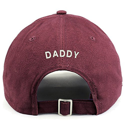 Trendy Apparel Shop Daddy (Back) Embroidered 100% Cotton Dad Hat - color: Maroon