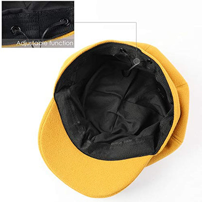 Sumolux Women Beret Newsboy Hat French Cap Classic Winter - color: Yellow