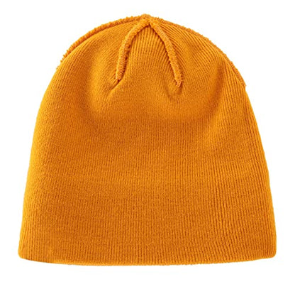Home Prefer Mens Winter Hats Acrylic Knit Cuff Beanie Cap Warm Womens Beanie Hat - color: Yellow