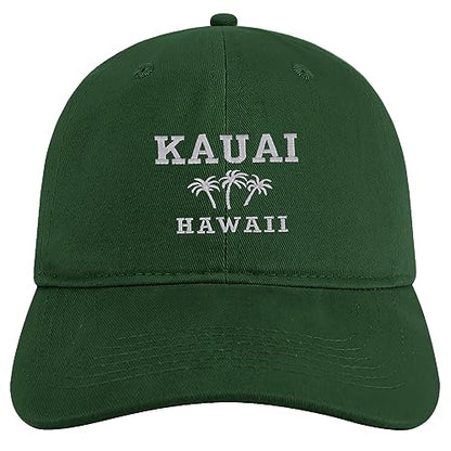 Trendy Apparel Shop Kauai Hawaii Embroidered Brushed Cotton Cap - color: Hunter