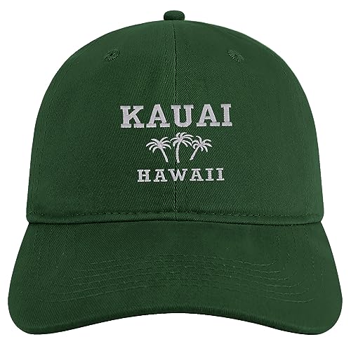 Trendy Apparel Shop Kauai Hawaii Embroidered Brushed Cotton Cap - color: Hunter