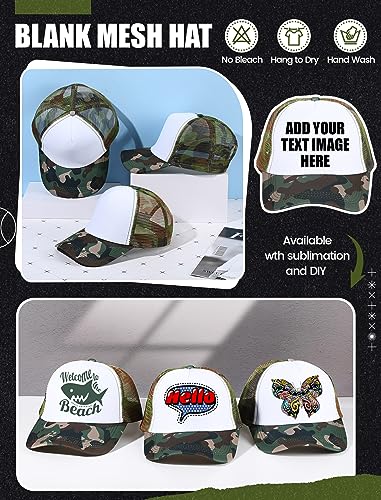 Tarpop 10 Pcs Sublimation Blank Trucker Hats Bulk - color: Camo White
