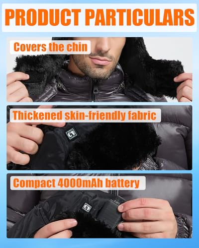 Heated Trapper Hat for Men & Women, Faux Fur Outdoor Winter Hunting Hat