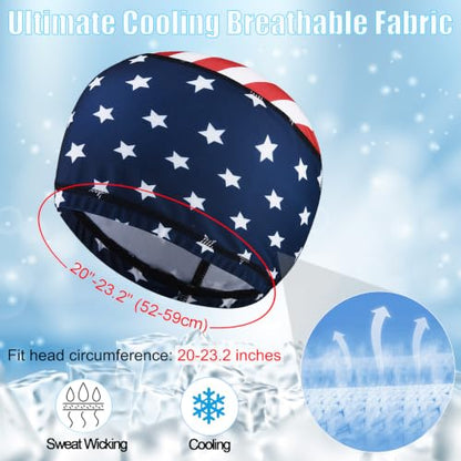 Cooling Skull Caps for Men Hard Hat Helmet Liner Cycling Cap Running Beanie - color: 4pcs Plain Style