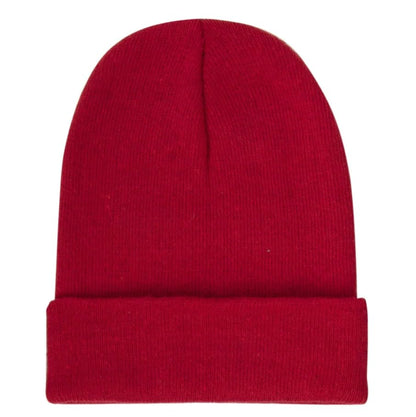 Knit Winter Beanie Hat Set, Pack of 5 Colors, Classic Cuffed Design, Multi-Color - Navy, Red, Olive, Gray, Black
