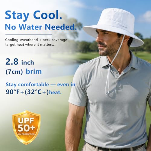 UVCoolix All-Day Comfort Bucket Sun Hat for Men Women,Lightweight Wide Brim UV Protection Boonie Outdoor,Beach,Golf - color: White, size: X-Large