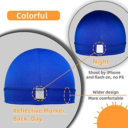 6 Pcs Skull Cap Sweat Wicking Helmet Liner Breathable Cycling Beanie Running Sports Hat Cooling Head Wraps for Men - color: Colorful Pack