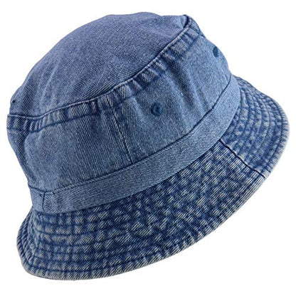 Armycrew Pigment Dyed Washed 100% Cotton Unisex Bucket Hat - color: Denim