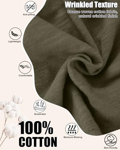 100% Cotton Summer Beanie for Men Women, Thin Soft Slouchy Beanies - color: 2pcs Black+army Green, size: Medium