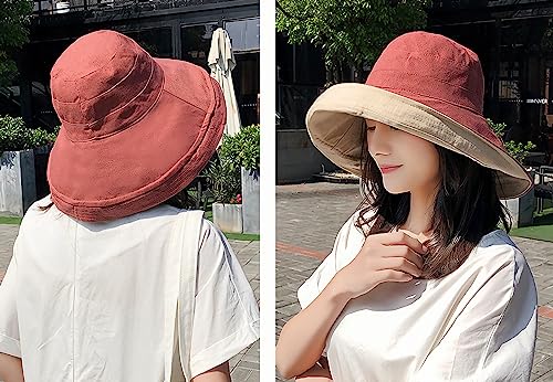 Women Wide Brim Sun Hats Metal Wired Edge Summer UV Protection Beach Fishing Hat for Hiking Garden Travel Chin Strap - color: Lant001-jiaotang, size: One Size