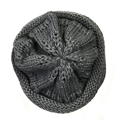 allydrew Winter Thick Knit Beanie Slouchy Beanie for Men & Women - color: Grey