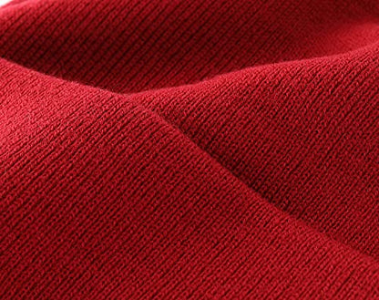 Home Prefer Mens Winter Hats Acrylic Knit Cuff Beanie Cap Warm Womens Beanie Hat - color: Dark Red