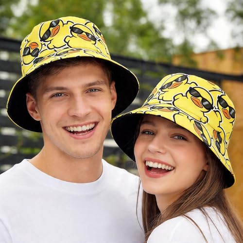 Bucket Hat Funny Duck Fisherman Hat Travel Beach Sun Hat Outdoor Cap for Men Women Adults - color: Funny Arrogrant Ducks