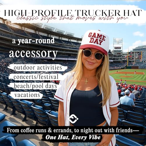 Funky Junque Trucker Snapback Hat - color: Game Day - Burgundy/White