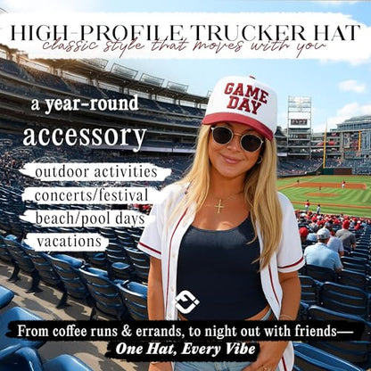Funky Junque Trucker Snapback Hat - color: Game Day - Burgundy/White