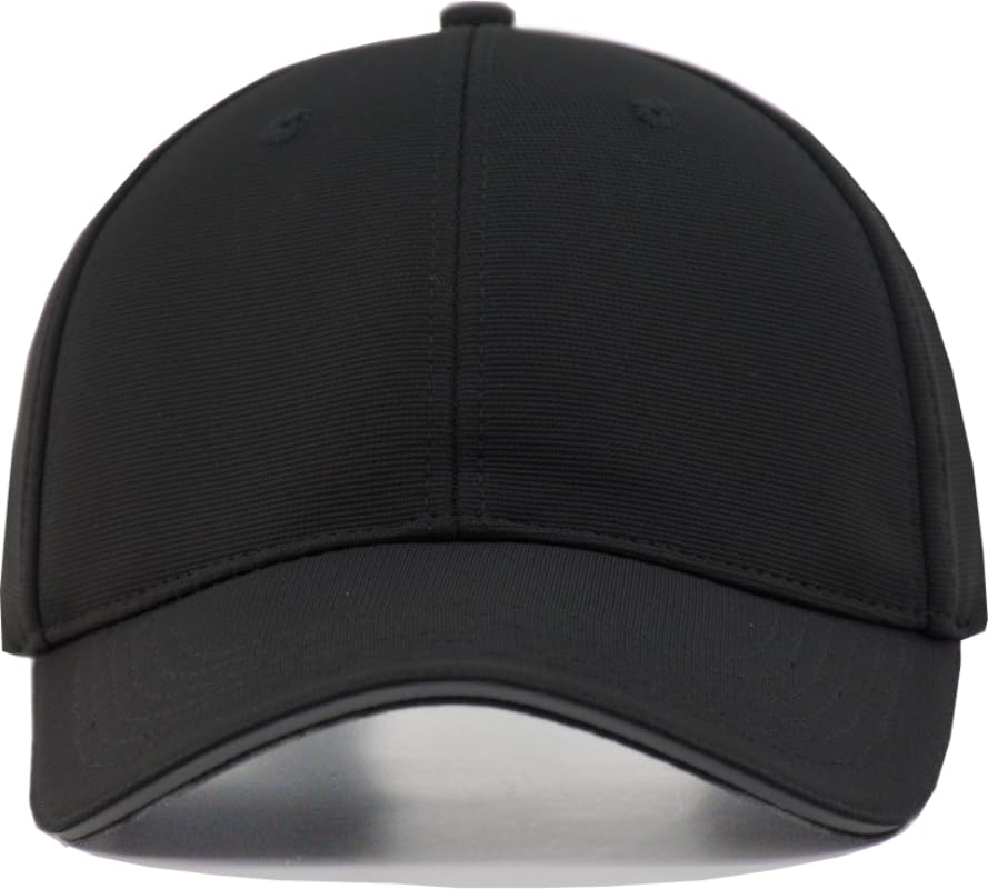 TSSGBL Men's Plain Baseball Hat - OSFM & XXL Big Head Fit，Adjustable Structured Ball Cap with Reflective Sandwich Brim - color: Black, size: Medium-Large