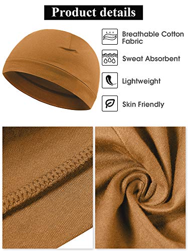 Syhood 6 Pcs Men Skull Caps Cotton Beanies Caps Sleep Hats - color: Tasteful Colors