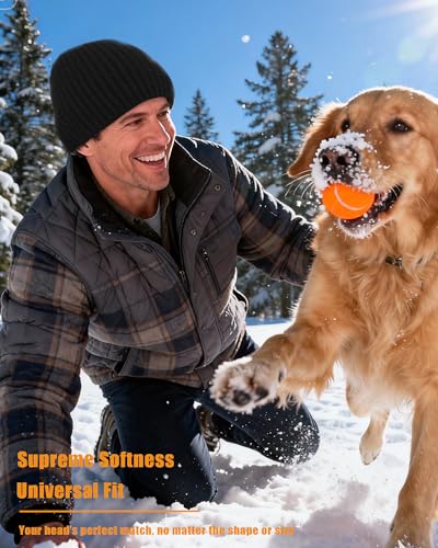 Wool Knit Beanie Hats for Men Women,Cuffless Winter Skull Caps - color: 1-camel
