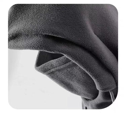 Winter Fleece Ski Mask for Men Women Balaclava Face Mask Windproof Thermal Hood Winter Full Face Neck Cover Warmer - color: Grey