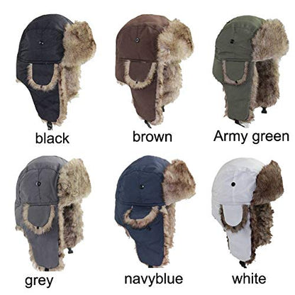 ASWER Trapper Warm Russian Trooper Hat Winter Skiing Cap Women Men Windproof - color: Green