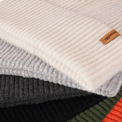 ACUSHLA 100% Merino Wool Beanie for Men & Women Knit Winter Hat Skull Cap - color: White Gray, size: Medium-Large