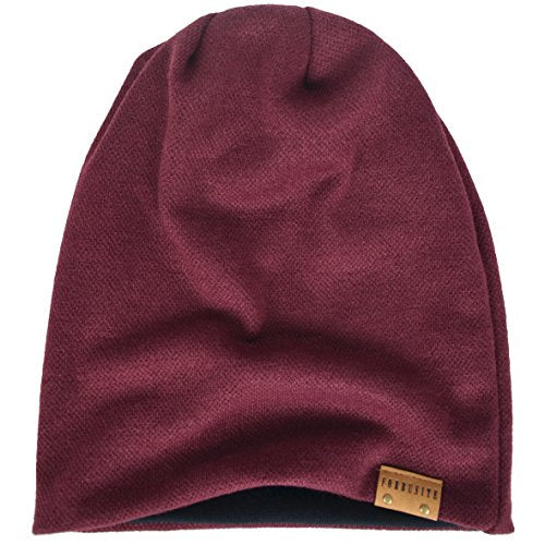 VECRY Men's Slouch Beanie Skull Cap Long Baggy Hip-Hop Winter Summer Hat - color: Claret