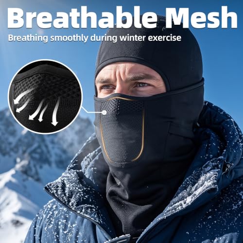 Ski Mask Balalclava Windproof Face Mask Warm Fleece Neck Cover for Cold Weather Helmet Hood for Men & Women - color: A06-2pcs(black+white)