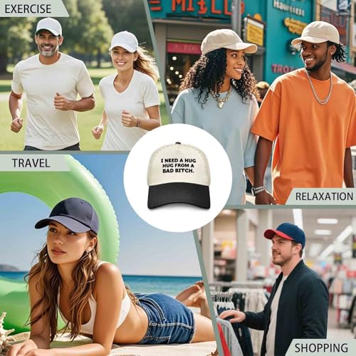 I Need a Hug from A Bad B Hat for Men Funny Baseball Hat Funny Birthday Gifts for Women - color: Allblack