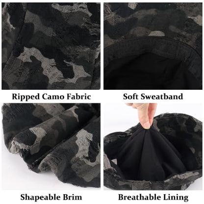 Stylish Newsboy Cap Soft Foldable Flat Cap for Big Heads - color: Camouflage Green