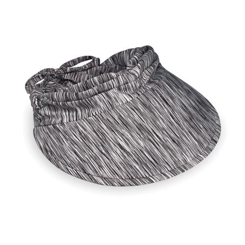 Wallaroo Hat Company Women's Aqua Sun Visor – UV Sun Protection, Water Friendly, Packable Design, Adjustable - color: Black Combo