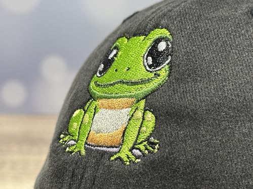 Adjustable Embroidery Animal Baseball Hat for Kid Toddler Child - color: Frog (Washed Black)